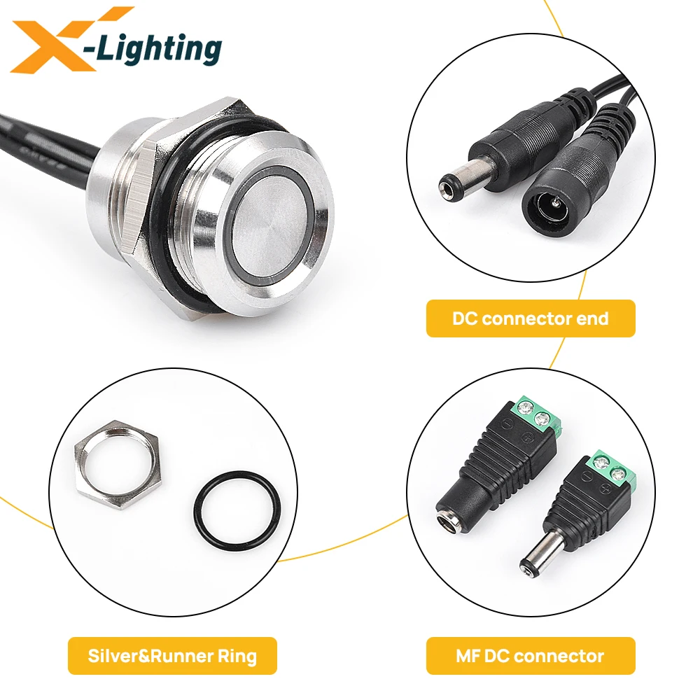 LED Dimmer 12V 24V Recessed Touch Sensor Switch Button Control Stepless