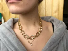 Tocona-gargantilla geométrica Punk Hollw para mujer, collar de Color dorado de aleación de Metal, cadena de suéter, accesorios de joyería, regalo 17073