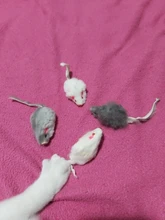 Pet-Toys Tail-Mice False-Mouse Sound Cat Real-Rabbit-Fur 5pcs Soft with for Dogs Long-Haired