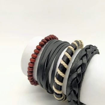 

Men's leather and cord bracelets.