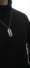 Dongsheng de plata de moda de acero inoxidable de Color hojas de afeitar collares pendientes hombres joyería de acero afeitadora de hombre forma collar-30