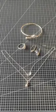 Conjunto de joyería nupcial para boda, joyería de plata 925, collar de gota de agua, brazaletes, anillos, pendientes, regalos de fiesta para mujer
