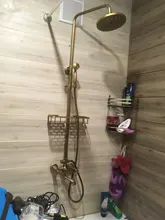 Faucet Mixer Tap Shower-Set Rainfall-Head Bathroom Brass Antique Wall-Mounted Dual-Handles