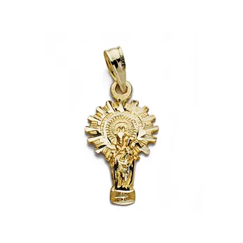

Medal 9k gold Virgin pillar silhouette 20mm. [AA0782]