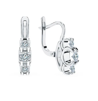 

Gold earrings "diamonds of Yakutia" sunlight sample 585 test