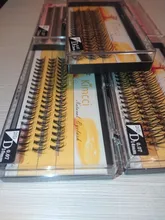 Kimcci-extensiones de pestañas individuales, 120 nudos/funda, pestañas de racimo 3D de visón Natural, maquillaje profesional acampanado