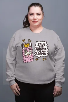 

Angemiel Wear Save The Drama For Llama Gray Female Sweatshirt