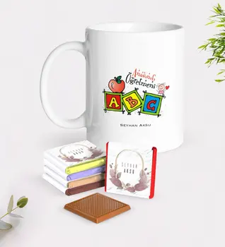 

Personalized Kindergarten Class Teacher White Mug and Chocolate Gift Seti-1