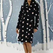 Black Pearl Women 'S Black Hooded Wellsoft Dressing Gown