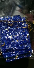 Bolsa de gasa de 50 Uds., bolsas negras de estrellas y luna de 9*12cm, paquete de organza de diseño especial, regalo de boda bronceado, paquete de joyería de dulces