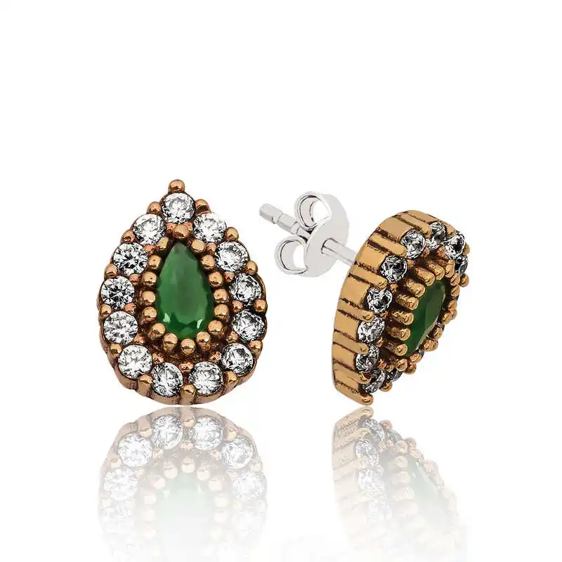

Merve Silver Silver Authentic Drop Studded Earrings