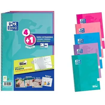 

Pack de 5 Cuadernos Oxford Tapa extradura F 80 hojas Multicolor