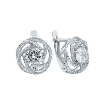 

Silver earrings with cubic zirconia sunlight sample 925 test