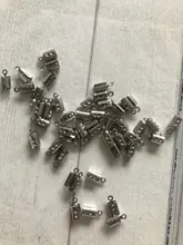 50 piezas de acero inoxidable de acero de crimpado final cuentas tapas Clip de cuero Punta doble crimpado pulsera conectores para la fabricación de la joyería encontrar