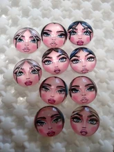 Matryoshka rusa, 10 Uds., mezcla de 12mm/18mm/20mm/25mm, cabujones redondos de cristal para hacer fotos