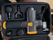 Phoenix-pistola de masaje de percusión a2, masajeador corporal eléctrico negro, terapia con 4 cabezales, MG55008