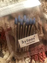 HYTOOS 7 unids/set corindón uñas taladro 3/32 Rotary piedra cerámica Burr cortadores para manicura accesorios de uñas herramienta