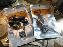 Conector RCA chapado en oro, adaptador de enchufe macho de vídeo/conector de Cable de Audio, 6mm, negro y rojo, superrápido, 2 uds./1 par