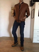 MANTLCONX-Chaqueta de cuero sintético para hombre, chaqueta de cuero sintético para motocicleta, cortavientos informal, abrigo entallado para hombre, 7XL, 8XL