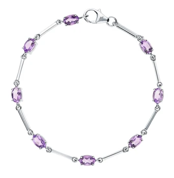 

Silver Bracelet with amethyst sunlight sample 925