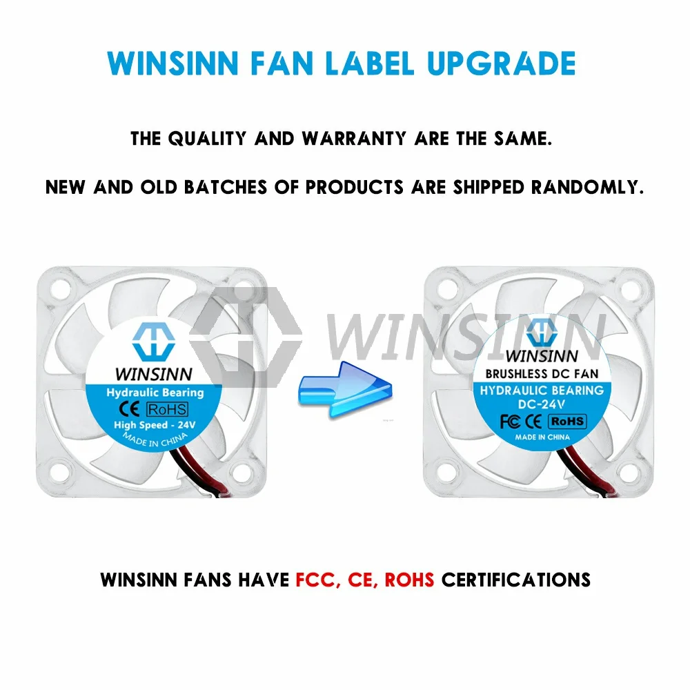 Winsinn-ventilador de Refrigeração sem Escova com Rolamento Hidráulico Led Colorido dc 5v 12v 24v 40x10 mm 2pin 4010 4-pack - Imagem 3