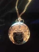 Mejor regalo a mi marido creativa letras de cuarzo relojes de bolsillo Vintage FOB cadena reloj de bolsillo mejor regalo para enamorado marido