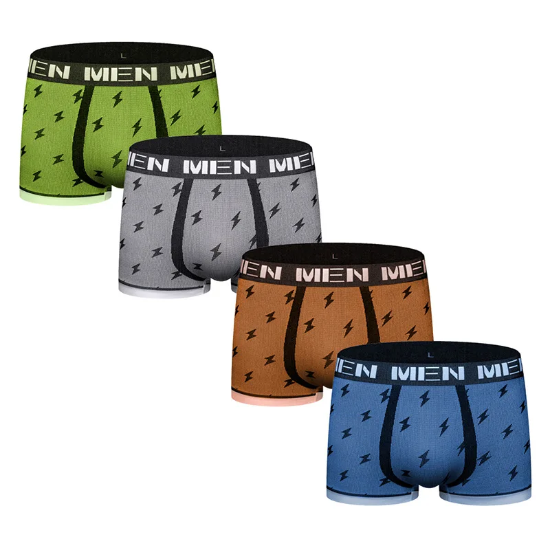 4pcs/lot Mens Underwear Sexy Boxer Short Gay Camouflage Penis Pouch Bulge Panties Shorts Seamless Underpants for Men Male Pack
