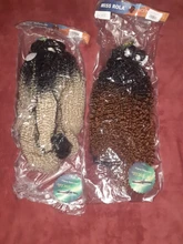 Miss Rola sintético Pelo Rizado extensiones de cabello teje Ombre pelo mechones 18 -22 6 unids/pack 200G para la cabeza completa