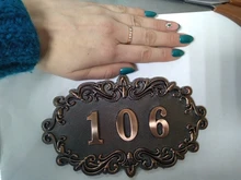 Placa de puerta de plástico ABS para Hotel, placa de puerta personalizada con número de casa de imitación de Metal, bronce, para apartamento, Villa, placa de puerta