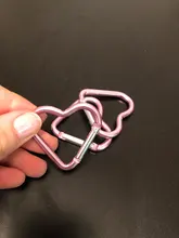 Llavero de mosquetón de aluminio con forma de corazón, 3 uds., Clip para acampar al aire libre, llavero con gancho para botella de agua, hebilla colgante, Kit de viaje para escalada