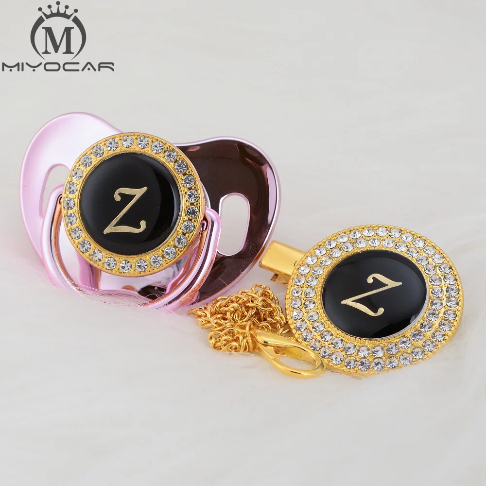 Миокар имя инициала буква Z элегантная Серебряная соска и Соска с зажимом без