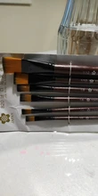 Pincel para óleo acrílico con mango de madera de nailon, conjunto de pincel para pintar, suministros de arte, 6 uds.