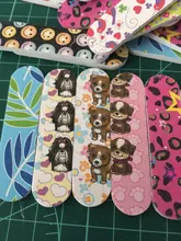 Más de 50 unids/lote Archivo de clavo de Mini tampón para uñas doble-cara estampada portátil pedicura manicura Vijlen uñas papel de lija archivo