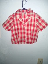 Crop Shirt Button-Up Summer Blouse Ladies Tops Streetwear Plaid Vintage Elegant Women