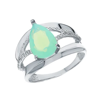 

Silver ring with cubic zirconia and moonstones sunlight sample 925 test