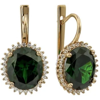 

Aloris earrings with emeralds and cubic zirconia in red gold