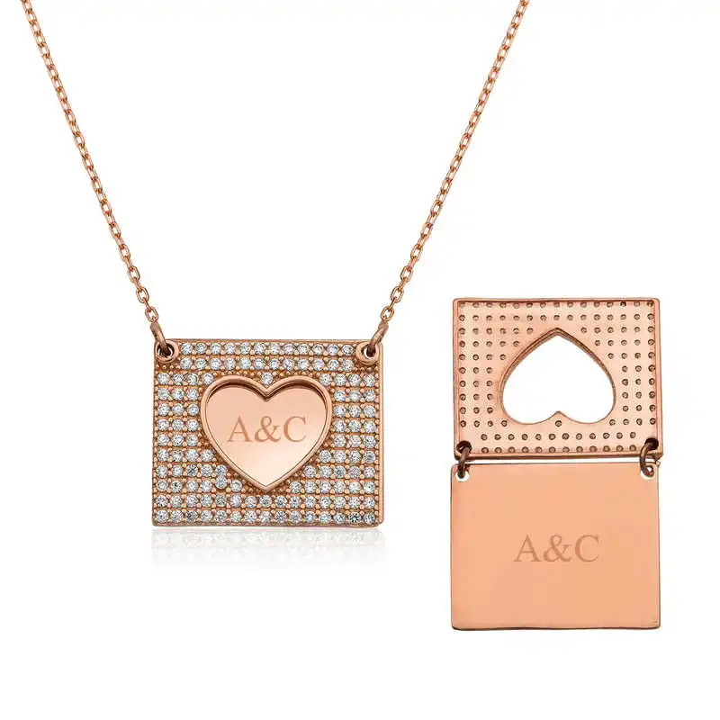

Sterling silver Personalized Heart Lady Necklace