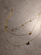 Modyle-collar con colgante de mariposa para mujer, joyería con diamantes de imitación brillantes, llamativo, gargantilla de cristal, para regalo