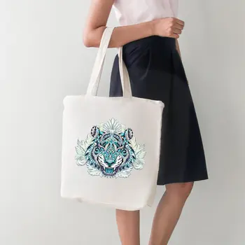 

Angemiel Bag Turquoise Tone Tiger Women Big Shopping Beach Tote Bag