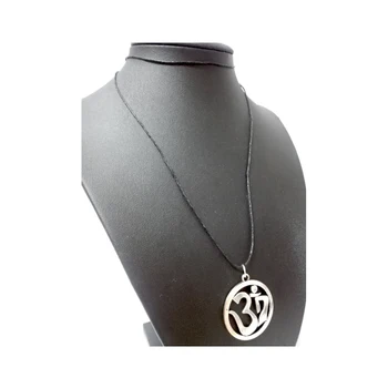 

Creatulote pendant letter "Om", alloy metal, 30 mm diameter, 1 unit, with necklace, jewelry