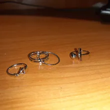 Nueva moda de lujo 4 unids/set estilo coreano anillos Simple Joker de Metal anillo de dedo plateado ajustable para el regalo de las mujeres, anillo de