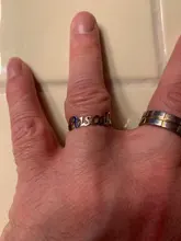 COOLTIME Anillo de nombre personalizado para pareja, joyería familiar para hombres y mujeres, de acero inoxidable, ajustable, regalo para madre y bebé