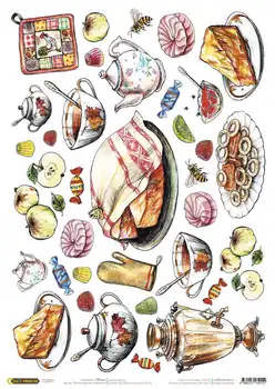 

Rice paper for Decoupage "" craft Premier "", 28,2x38,4 cm. "Tea Party" "cp04112