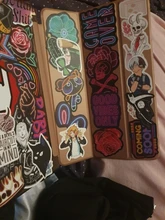 Pegatinas de luces de neón de dibujos animados para niñas, 10/50 Uds., divertidas, a prueba de agua, para monopatín, portátil, equipaje, guitarra, pegatina de Graffiti, juguete para niños