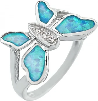 

Silverhouse ring with Opals and cubic zirconia