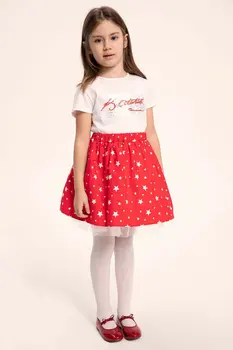 

DeFacto Girls Fashion Elastic Waist Skirts Kids Pleated Star Pattern Skirt Girl Simple Joker Skirt Summer - K4336A619SP