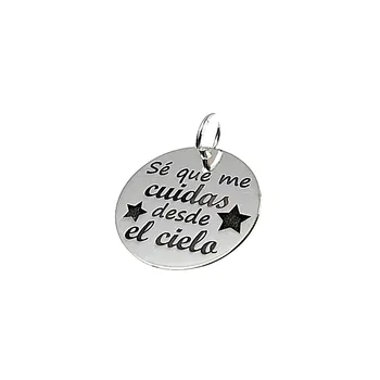 

Pendant 925 sterling silver m 21mm. Disk I KNOW I TAKE CARE FROM [AA7907]
