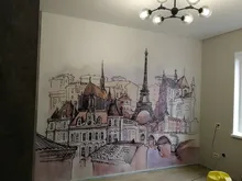 Watercolor Mural Wallpaper Stickers Decoration Behang Papier Hand-Painted European Fashion