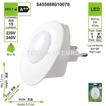 

Luz Enchufe de Noche Fotosensible LED Lámpara de Noche para Niño Luz Nocturna Pared Lámpara Noche Infantil Bebé Luz Sensor Pasi