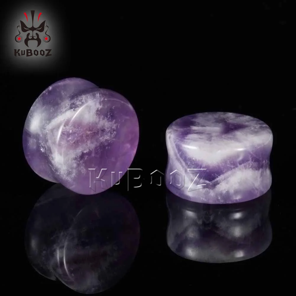 Wholesale Price Beautiful Amethyst Stone Ear Plugs Tunnels Gauges Piercing Body Jewelry Earring Expanders Stretchers 36PCS